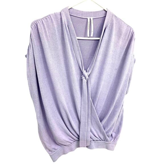 Anthropologie Lilac Purple Dolman Rambuteau Surplic Faux Wrap Top Size S - Picture 2 of 7